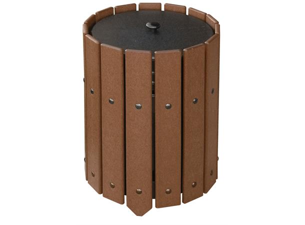 5 Gallon Round Green Line Trash Container-Brown SG200100BR